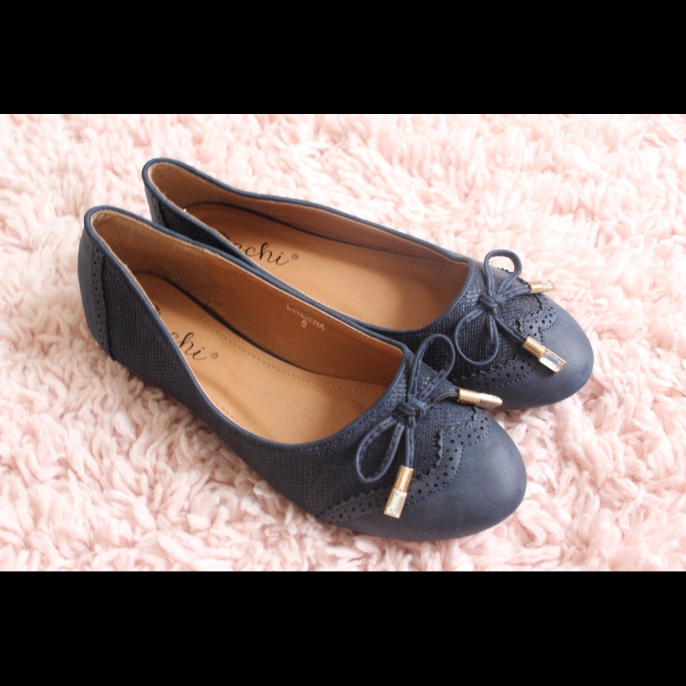 Navy ballet flats